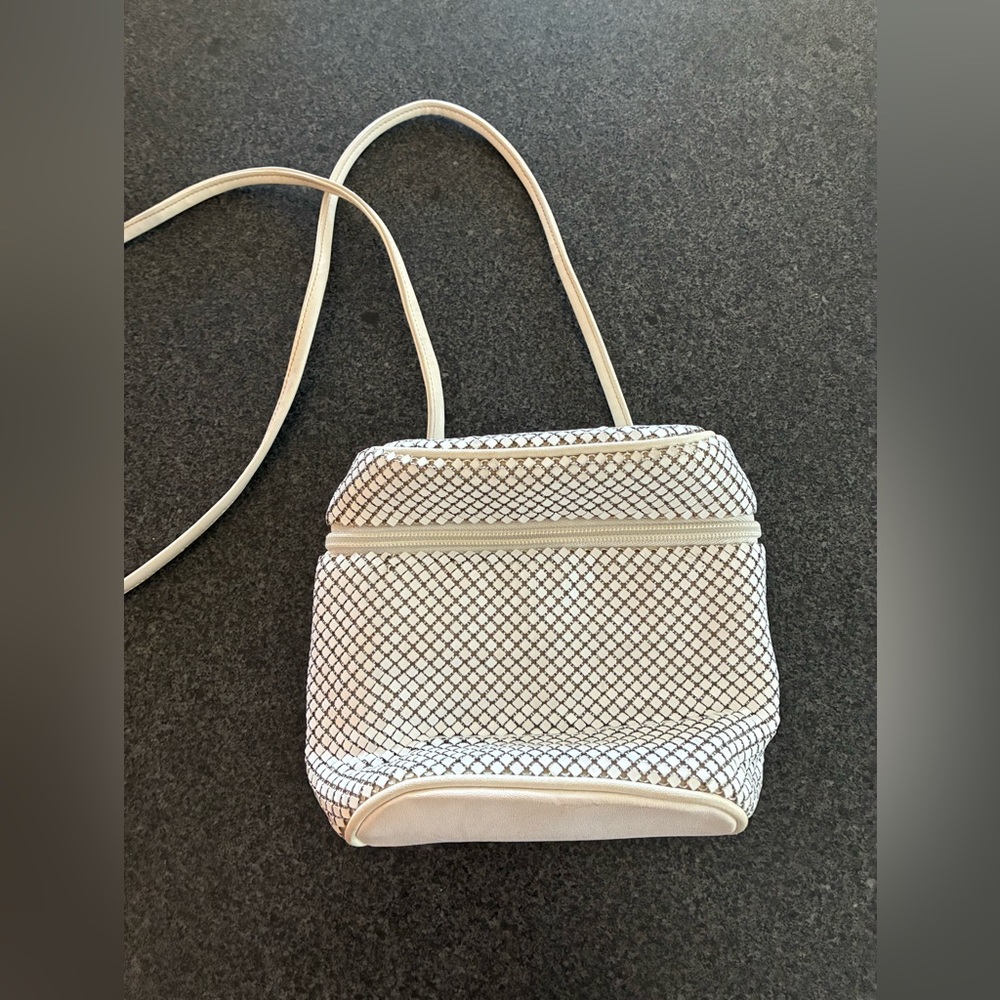 Vintage Whiting and Davis binocular style crossbody purse